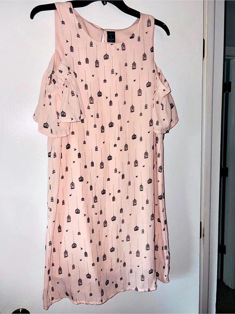 Custo Barcelona Birdcage Print Mini Dress in Pink Size Medium